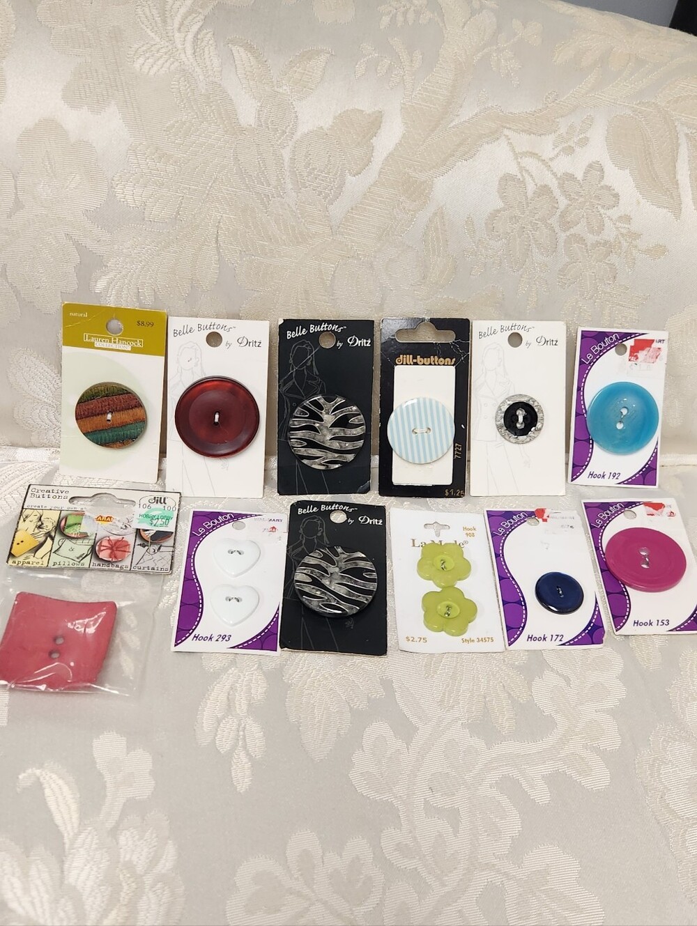 Lot of Sewing Craft Buttons On Original Cards